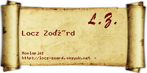 Locz Zoárd névjegykártya
